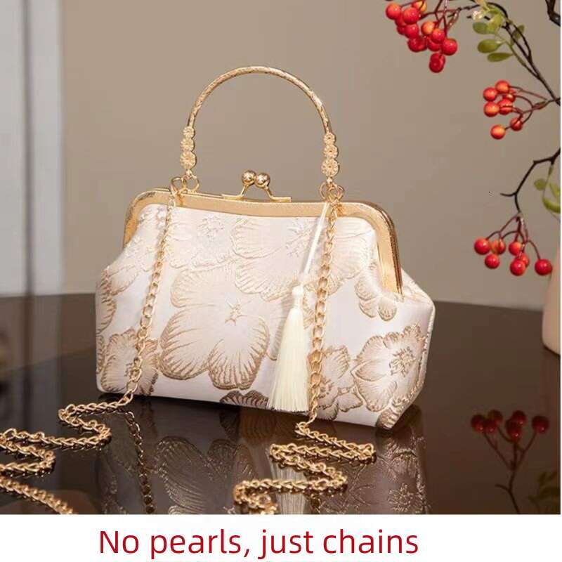 Luxury Hobo New Chinese Rich and Noble Flower Pattern Chinese Style Cheongsam Bag with Hanfu Skirt Single Shoulder Cross Shoulder Handbag SENYY