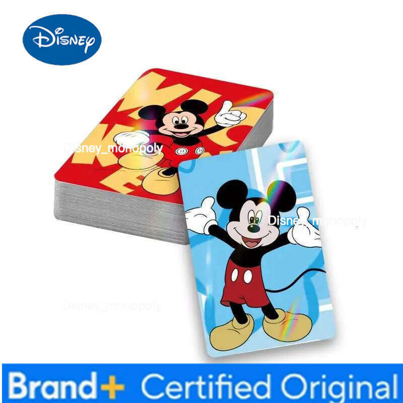 Disney Cute Mickey Minnie Children's New Personality Cartoon Game Anime Peripherals Student Collection Laser Flashcard Gifts H260129