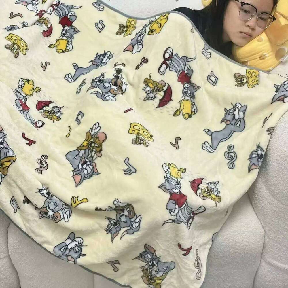 Cheese Plush Toy Tom And Jerry Plushies Cat and Mouse Cuddly Stuffed Anime Pillow Warm Cushion Blanket Girl Gift Y260128