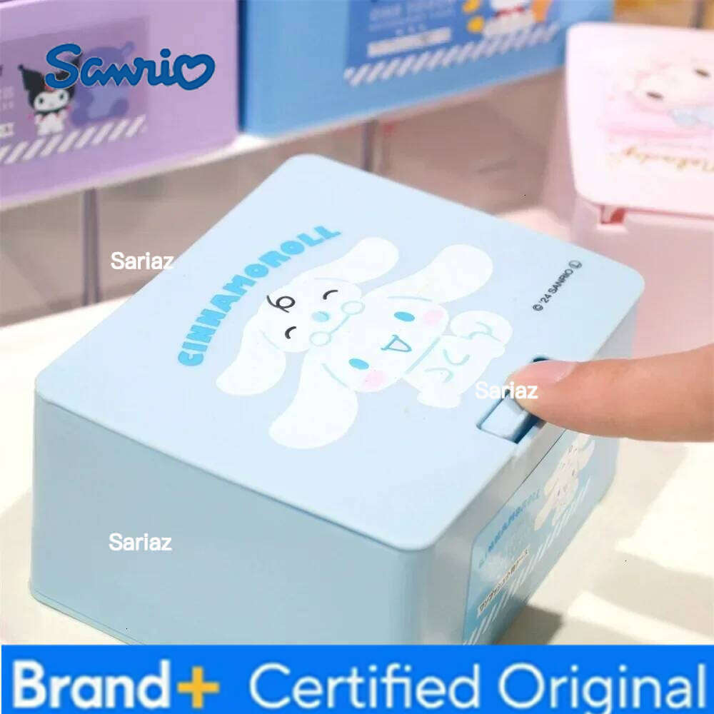 Sanrio New Kawaii My Melody Kuromi Cinnamoroll Cotton Swab Jewelry Storage Press Pop Cosmetics Sundries Organizer Box H2601291 H2601291