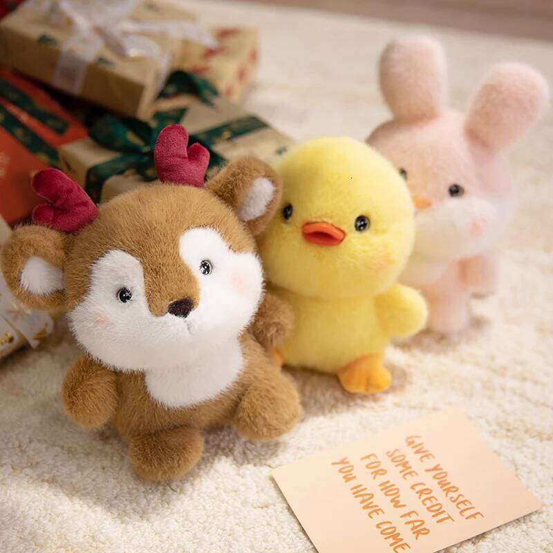 17cm/6.69in Cute Plush Animal Companion Toy Various Rabbit Lamb Duck Bear Kapibala Doll Stuffed Animals Festive Gifts Y260128