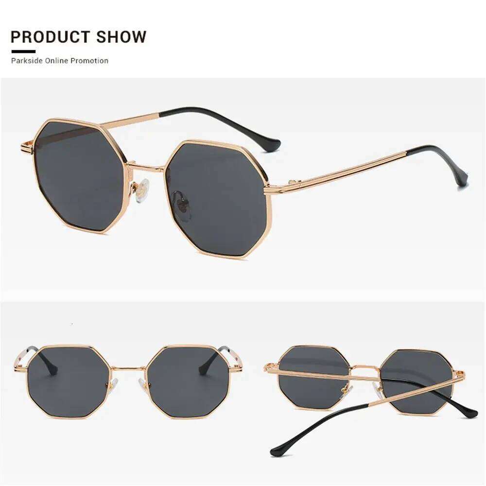 Retro Square Men Women Fashion Small Frame Polygon Sun Glasses Metal Sunglasses Outdoor Driving Eyewear UV Protection H260129