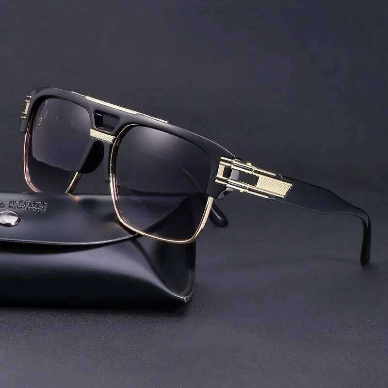 European American Fashion Sunglasses Transparent Glasses Cross Border Men And Women Retro Square Frame Sunshade Mirror H260129