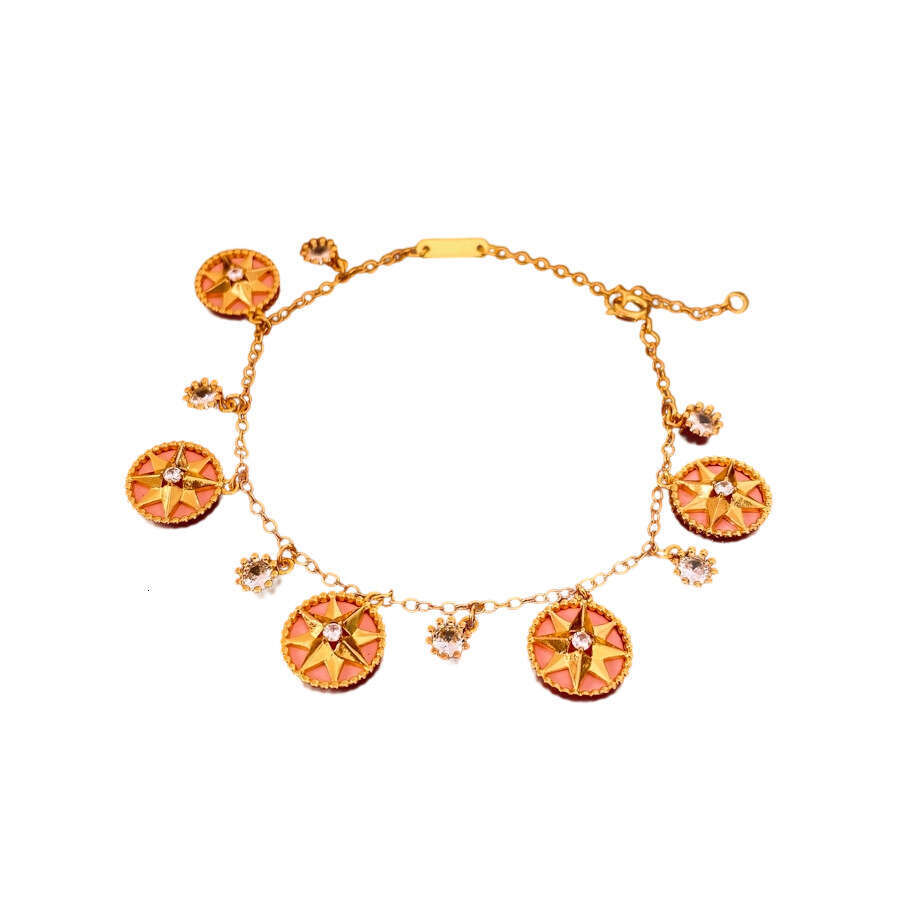 Designer Zircon Mother-of-Pearl Bracelet Geometric Instagram-Worthy Niche Jewelry Hexagram Delicate Collarbone Chain Luxury-Inspired High-End Necklace