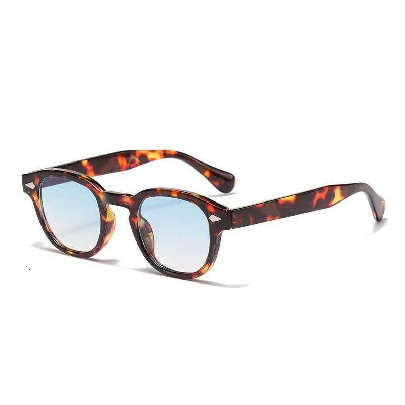 JNPCXI Vintage Round Sunglasses Women Men Retro Rivet Blue Gradient Female Sun Glasses UV400 H260129