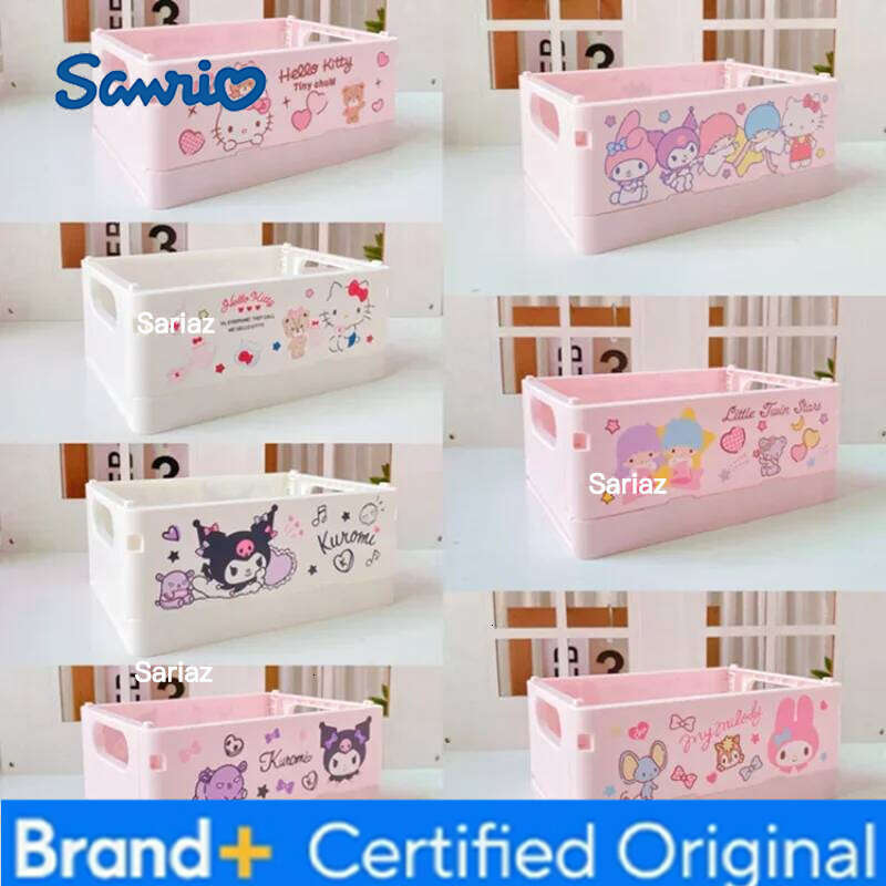 Sanrio Cinnamoroll Storage Cartoon Periphery Foldable Packing Boxes Kawaii Plastic Home Office Desktop Dustproof Box Gifts H260129 H260129