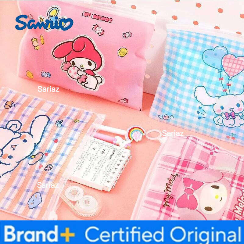 Sanrio Cinnamoroll Storage Bags Cartoon Anime Figures My Melody Q Figural Cute Girls Toy Bag Kids Birthday Christmas Gifts H260129