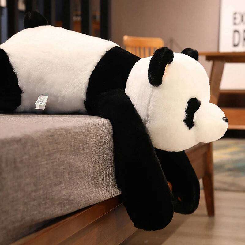 60cm-120cm Giant Panda Plush Toys Soft Sleep Pillow Cartoon Animal Bear Stuffed Baby Doll Classic Kids Birthday Christmas Gifts Y260128