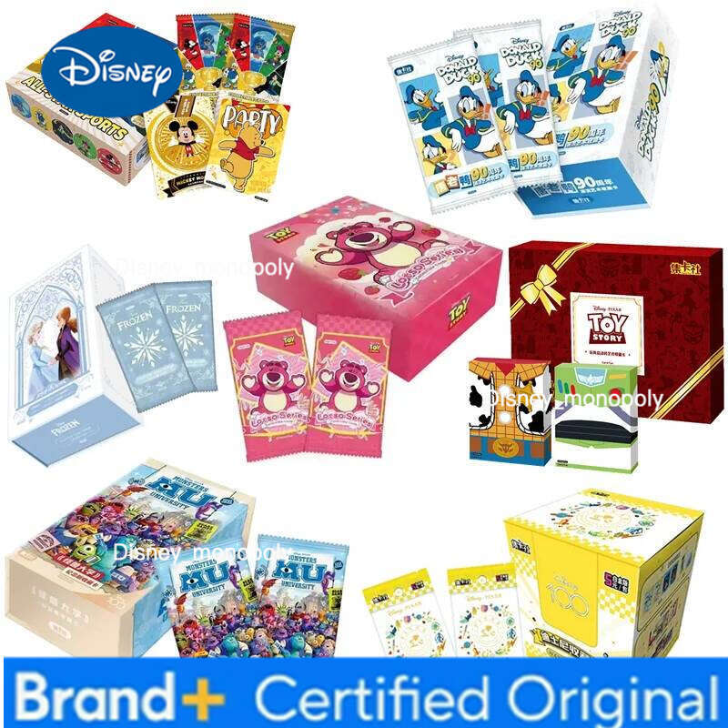Disney Genuine 100 Carnival Series Trading Cards for Children Mickey Friends Zootopia Stitch Bear Collection Card Kids Toy Gift H260129