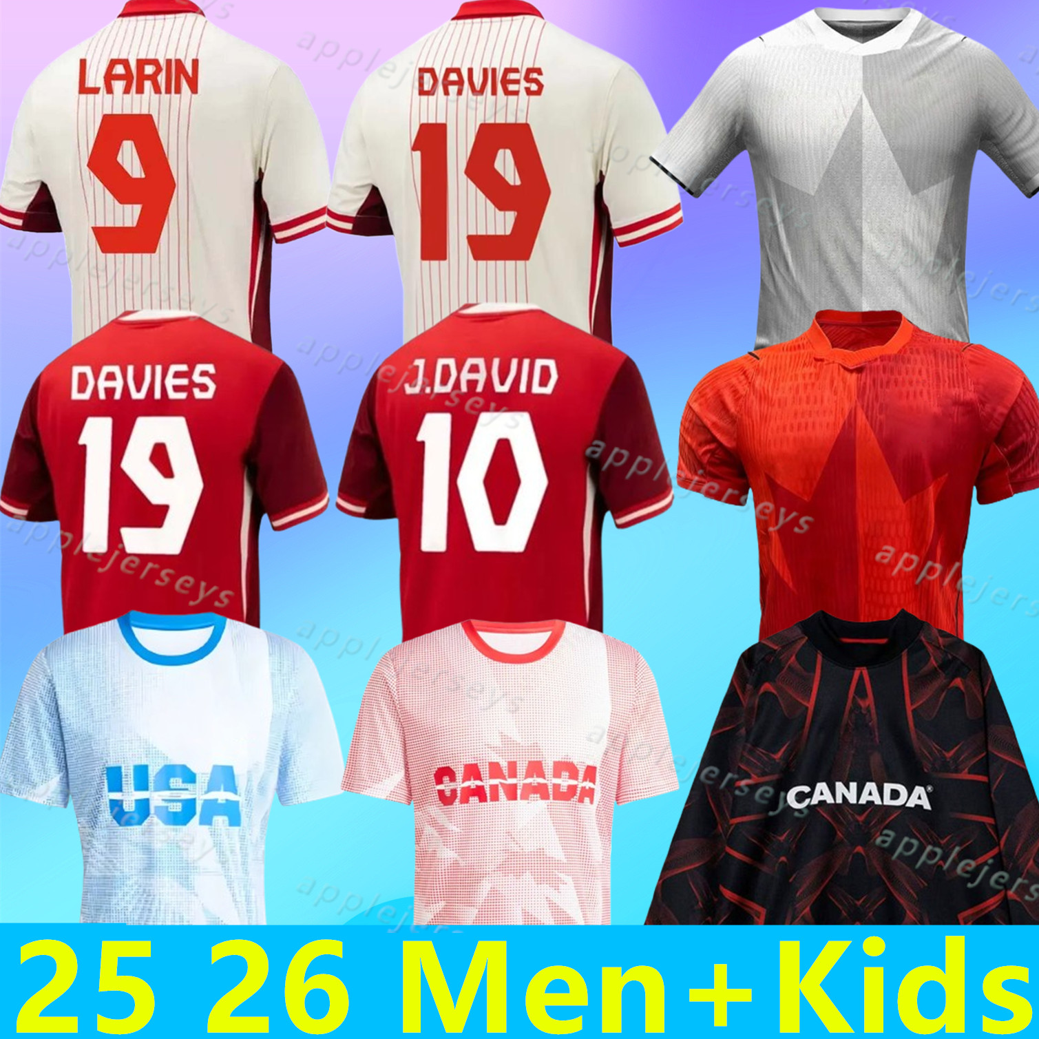 Canada Jersey 2026 World Cup Soccer Jerseys J.DAVID DAVIES LARIN CAVALLINI MILLAR EUSTAQUIO FRASER 2025 2026 Football Shirt Top KIDS KIT Uniforms 25 26 National Team