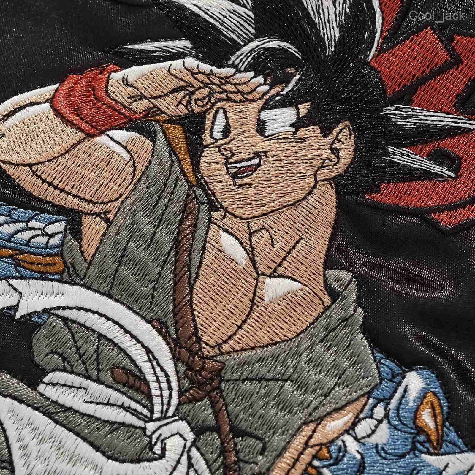 National Trend Heavy Craft Embroidery Dragon Ball Jacket Mens Casual Baseball Jacket Coat A054