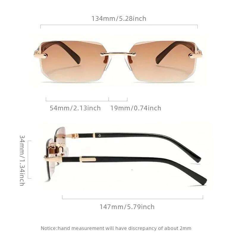Fashion Rimless Sunglasses Men Women Populare Frameless Sun Glasses Male Female Classic Small Square Summer Traveling Shades H260129