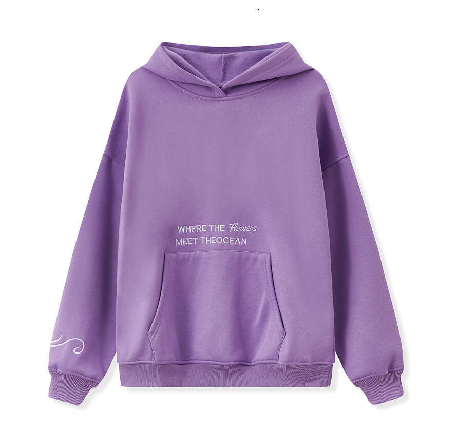 Foreign Trade Source European And Fleece Thickened Embroidered Hooded Long Sleeve Sweatshirt