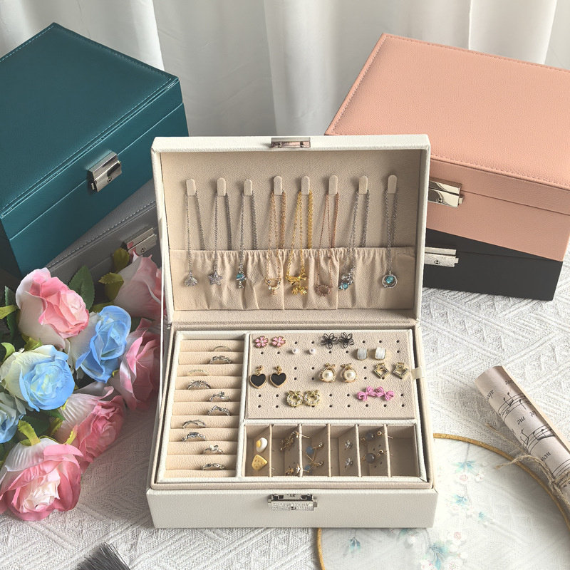 Multi-layer Jewelry Storage Box High-end Necklace Storage Light Luxury Home Gift Box Leather Jewelry Gift Box231117bj