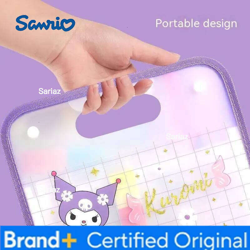 Sanrio Exam Papers 12 Grids File Folder Document Bag Cute Kuromi Pachacoo Melody A4 Portable Storage Organ B H260129