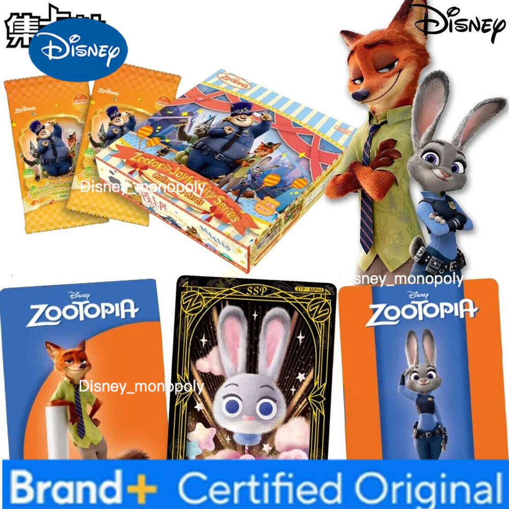 Disney Card.Fun Official Genuine Zootopia Joyful City Series Collection Cards Anime Peripheral Toys Flash Card Gifts H2601291