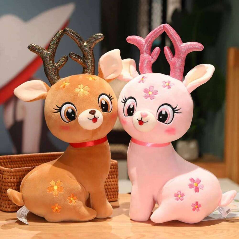 Sika deer fawn doll plush toy wholesale elk sleeping pillow send girls to get married Y260128