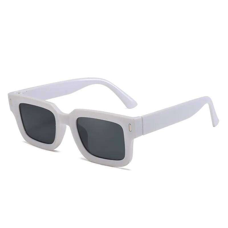 Brand Designer Square Sunglasses Women Men Ocean Color Shades Sun Glasses Female Fashion Rectangle Rivet Oculos De Sol H260129