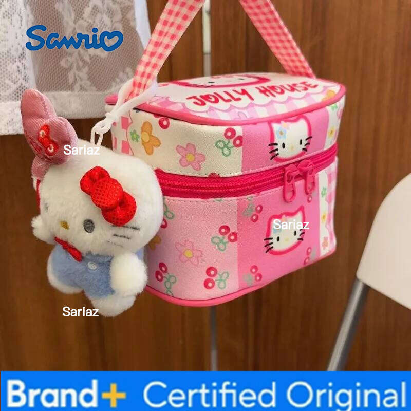 Sanrio Hello Kitty Makeup High Beauty Cute Anime Kt Large Capacity Girl Travel Handheld Cosmetics Storage Bag Kawaii Gift Wholesale H260129