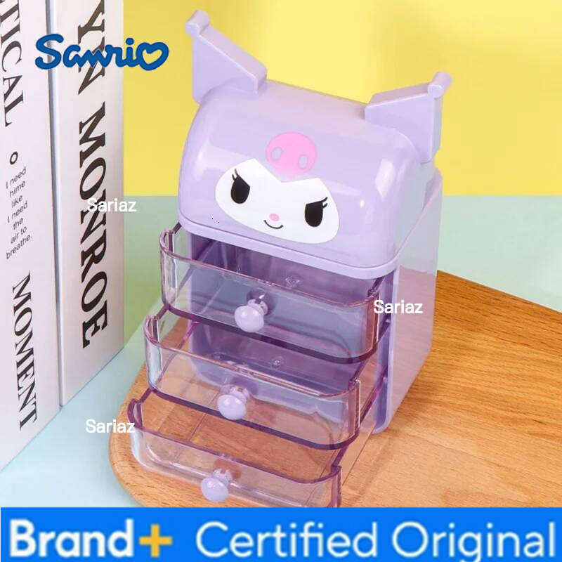 Sanrio Cute Cinnamoroll Melody Mini Dresser Jewelry Organizer Desktop Drawer Storage Box Kawaii Home Decor Birthday Gift H260129 H260129