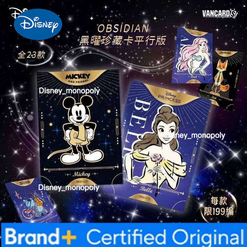 Disney Genuine Light Floating Shadow Art Card Moonlight Theme Series Mickey Mouse Animation Peripheral Collection Cards Toy Gift H260129