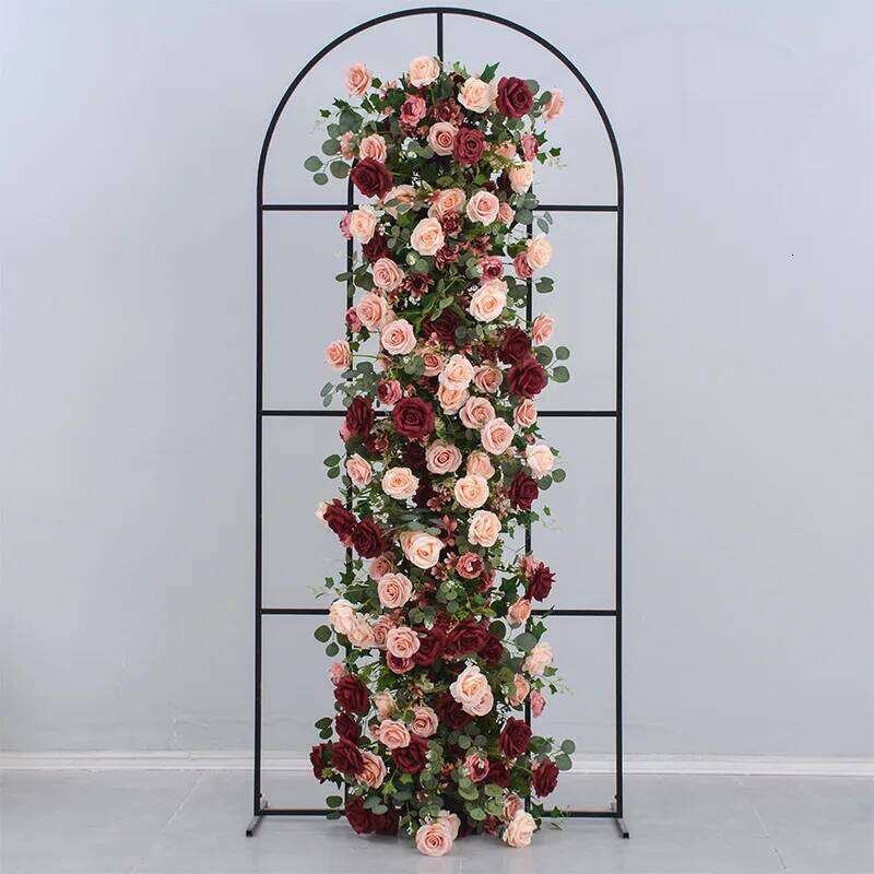 Retro Style Artificial Flowers For Wedding Decoration Long Runner Row Road Leading Flower Ball Floral Table Centerpiece W260130