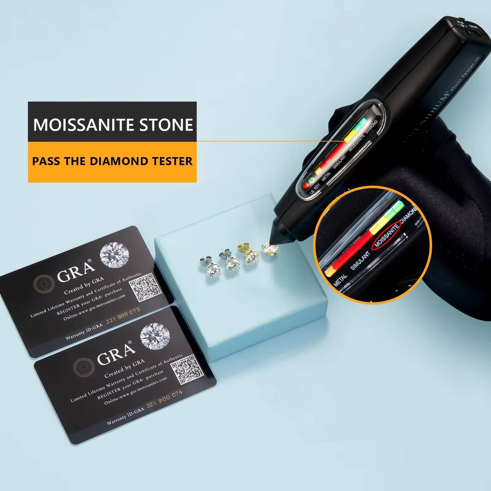 1ct-3ct Diamond Stud Earring Luxury Jewelry Women Men 14K White Gold Plated 925 Sterling Silver VVS Moissanite GRA Certificate