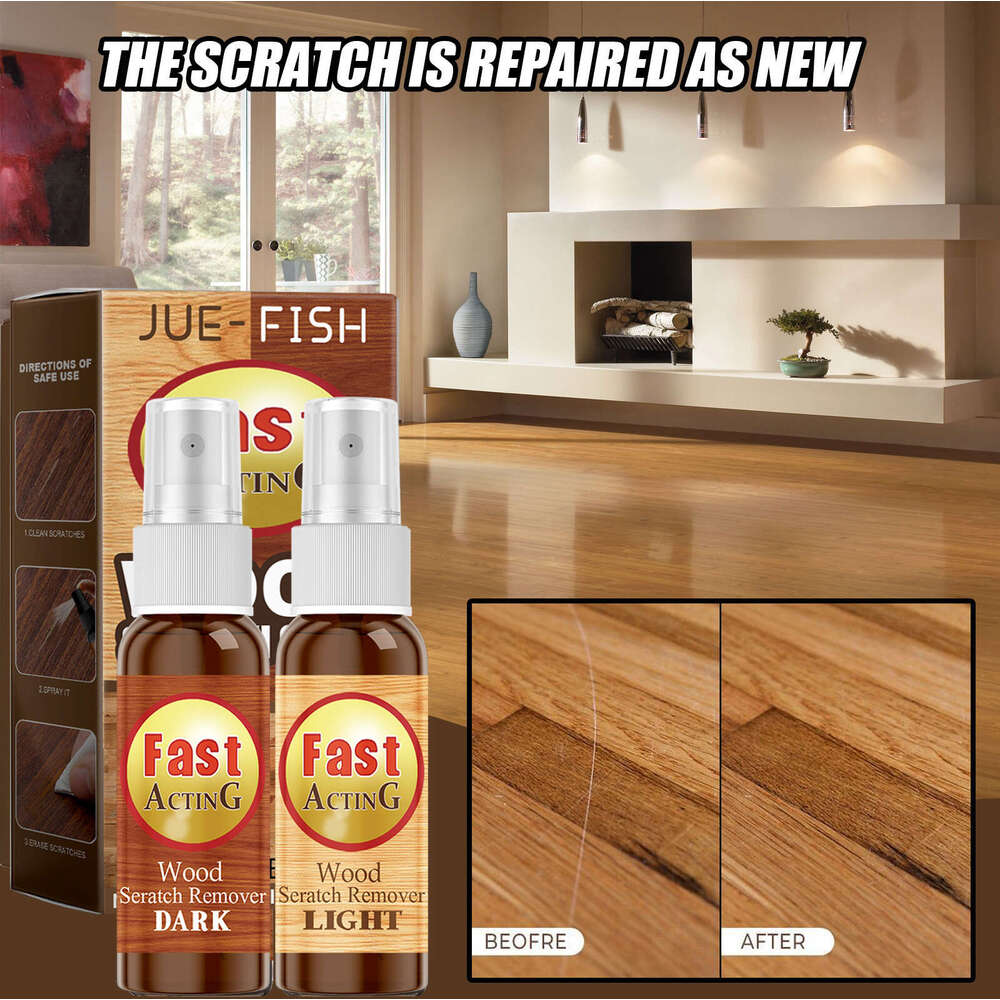 JUE-FISH Wood Agent Scratch Color Spray Furniture Floor Renovation Paint Repair S260130