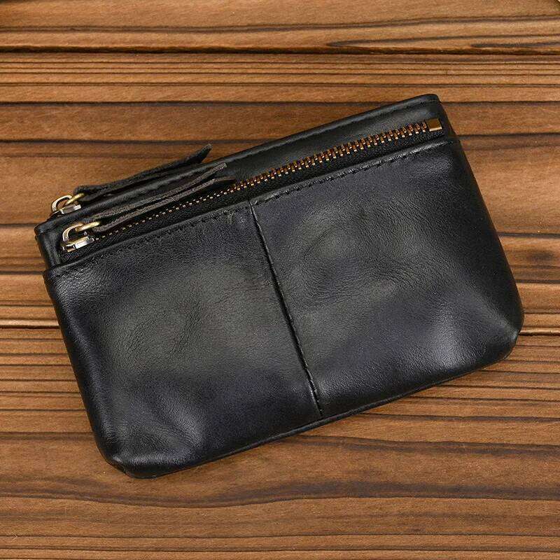 fashion Men's vintage genuine purse high quality cowhide keychain, leather coin pocket for key Z260130