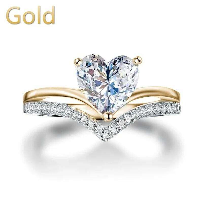 Delicate Silver Color White Zircon Stones Heart Rings for Women Fashion Bridal Engagement Wedding Ring Set Jewelry Gift XJ260130