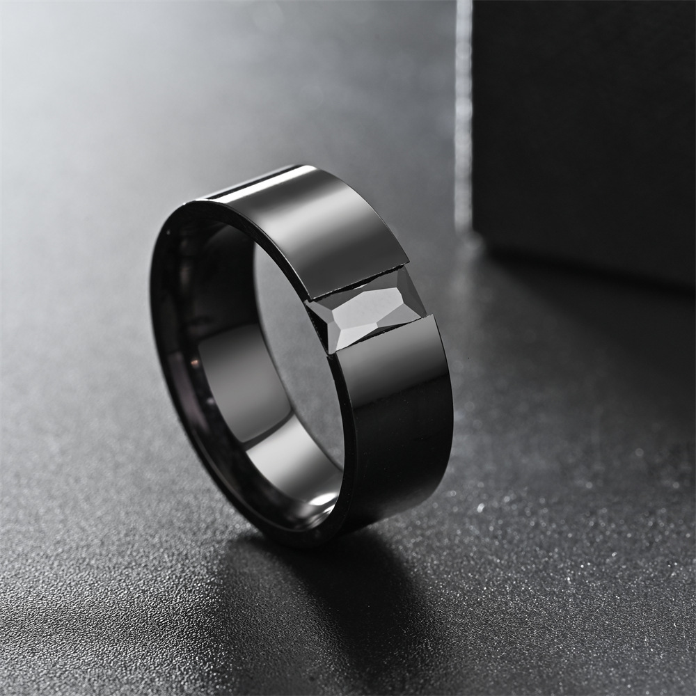 Fashion New Men's Black Elegant Open Zirconia Ring Direct Manufacturer Bulk Pricing