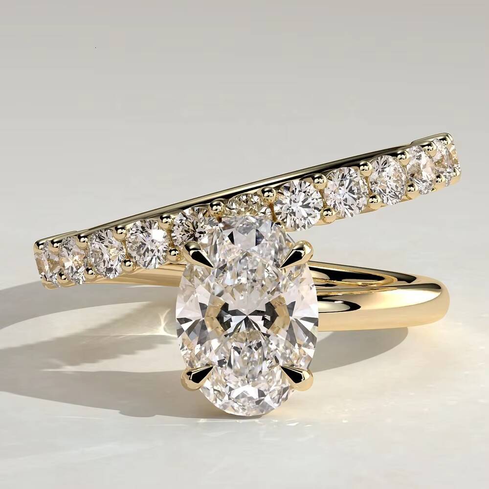 Luxury 3CT Lab Created Diamond Ring for Women 14k 18k Gold Jewelry Lab Diamond Engagement Rings IGI Certified