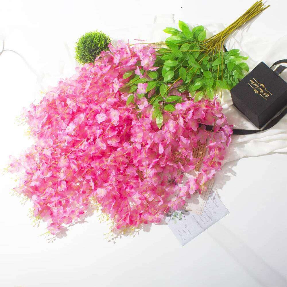 Artificial Vine Ivy Leaf Garland for Home Wall Plant Fake Decor Wedding Flower Arch 110cm Wisteria W260130