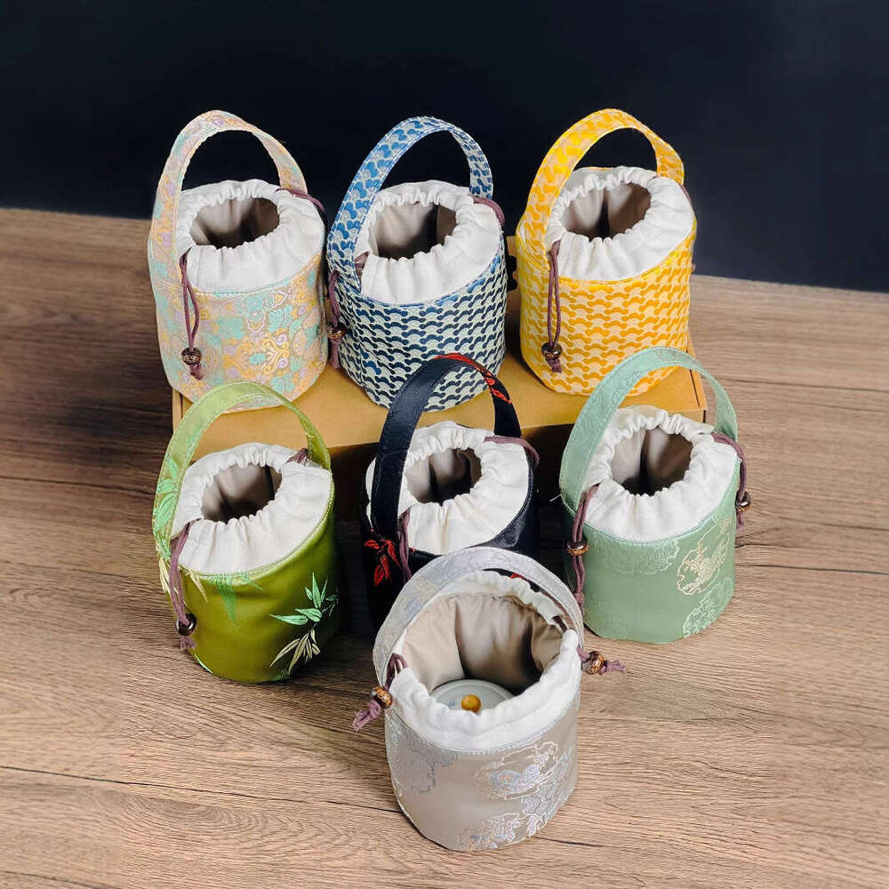 Set Ceremony Accessories Portable Travel Teapot Storage Box Tea Cup Cloth Bag Handbag MASA