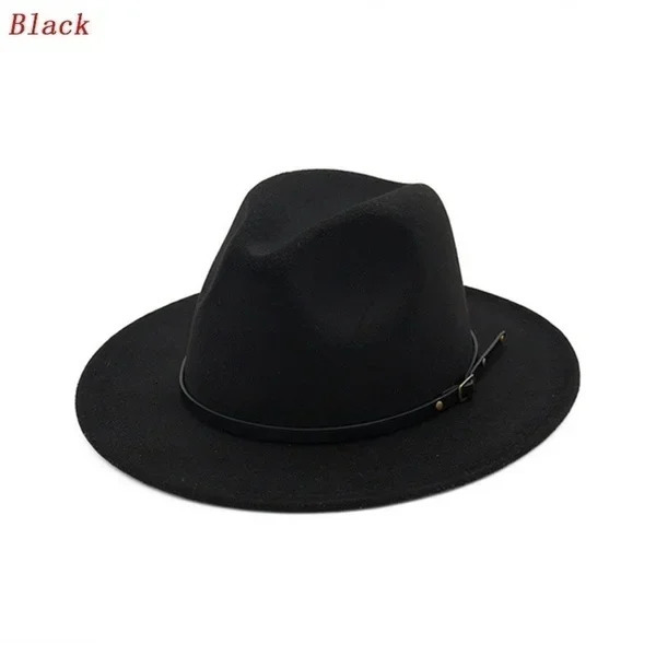 Men Women Vintage Wide Brim Hat Church Party Ladies Felt Jazz Cap Cowboy Party Hat Jazz Hat 260120