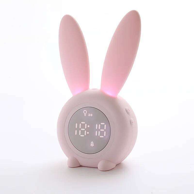 Rabbit Timer ClockUSBCharging Desktop OrnamentledClock Lamp Children's Student Cartoon Cute Electronic Alarm Clock W260130
