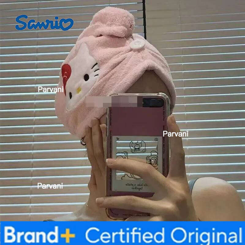 Sanrio Dry Hair Anime Cinnamonroll Melody Bath Hat Cartoon Kawaii Superabsorbent Home Bathroom Towel Girls Cute Gifts H260130