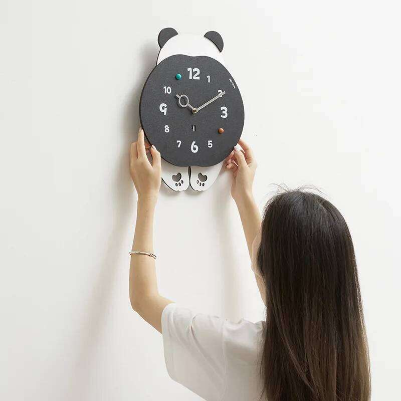 Panda Modern Minimalist Silent Large Decorative Wall Clock Living Room Bedroom Home Decor 2025 New Battery Operated W260130