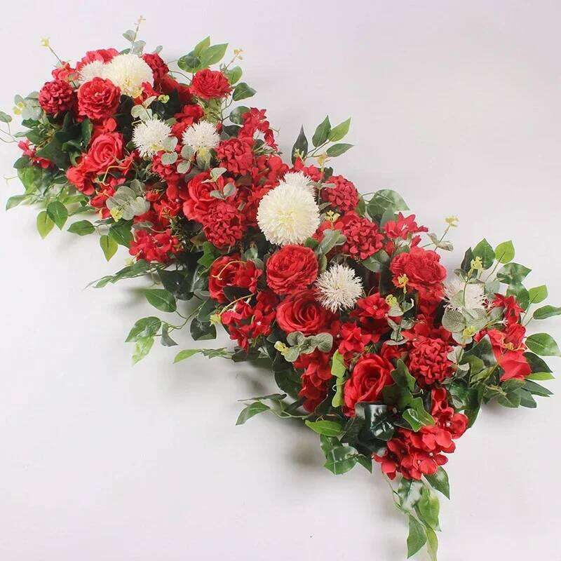 50cm DIY Wedding Wall Road Lead Simulation Peony Rose Artificial Flower Row Background Decoration Y260130