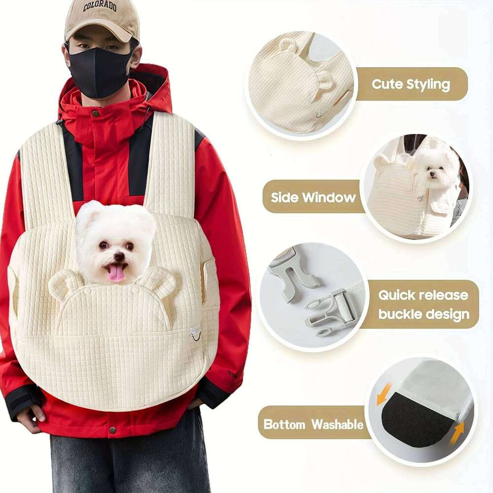 Adjustable Pet Backpack Suitable Safety Belt with Removable Bottom Cat Bag Dog Shoulder for Travel Hiking Outdoor 26H0130