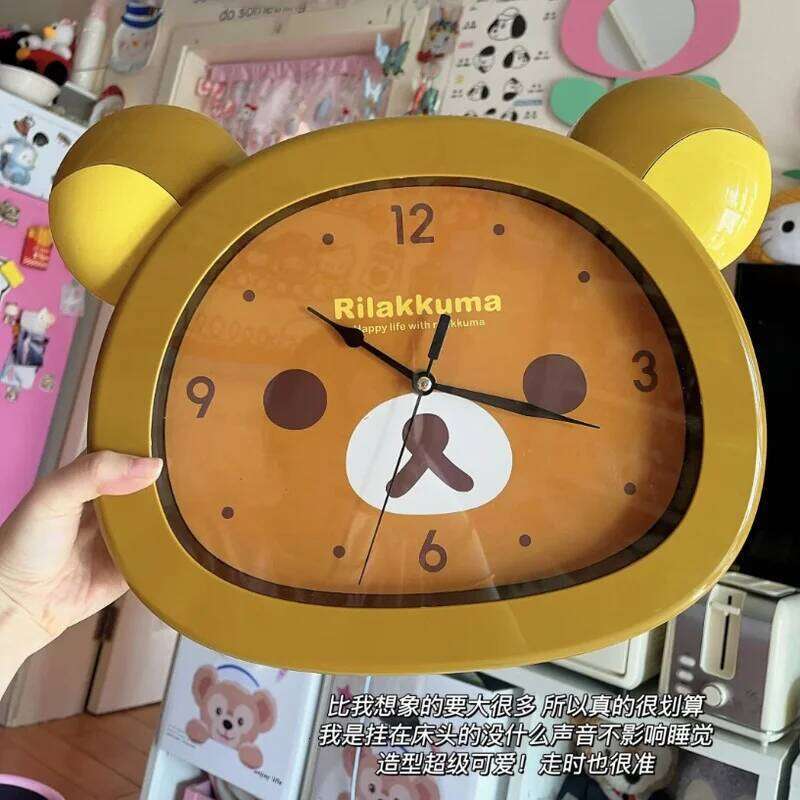 Rilakkuma Cute Cartoon Wall Alarm Silent Quartz Clock Hanging Standing Living Room Bedroom Sweeping Second W260130