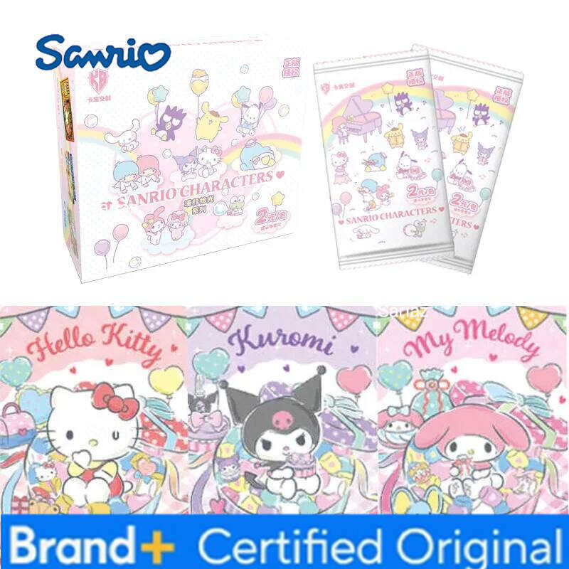 Sanrio Genuinely Family Christmas Party Collection HelloKitty Cards Pink Cute Aurora Series Trading Card H260130