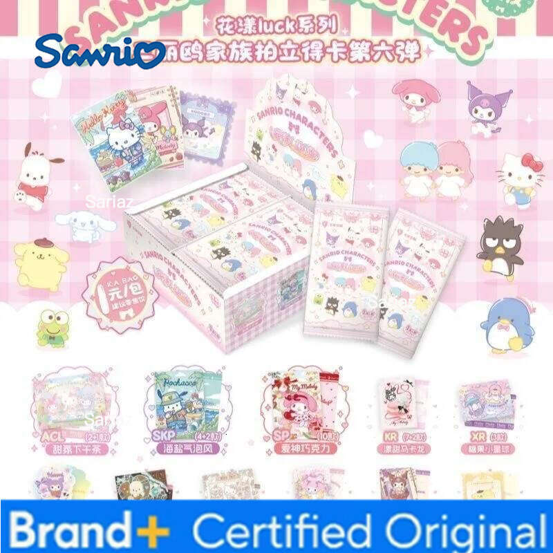 Sanrio New KABAO Floral Luck Kuromi Hello Kitty My Melody Series Collectible Game Trading Card Toys For Kids Birthday Gift H260130