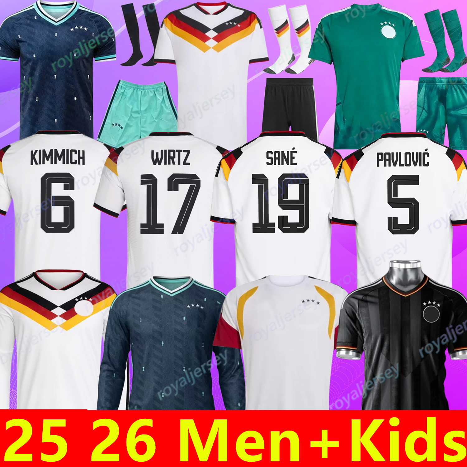 2025 2026 125 Year Anniversary Germany soccer jerseys WIRTZ PAVLOVIC WOLTEMADE KIMMICH MUSIALA MULLER SANE FULLKRUG Fans Player 2026 World Cup shirt Men Kids Kit Set