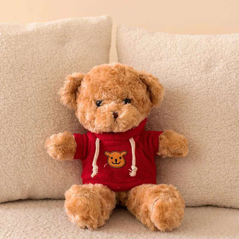 Children's Toy Teddy Festival Party Fun Sweater Birthday Gift Cartoon Plush Doll Brown Bear Y260128
