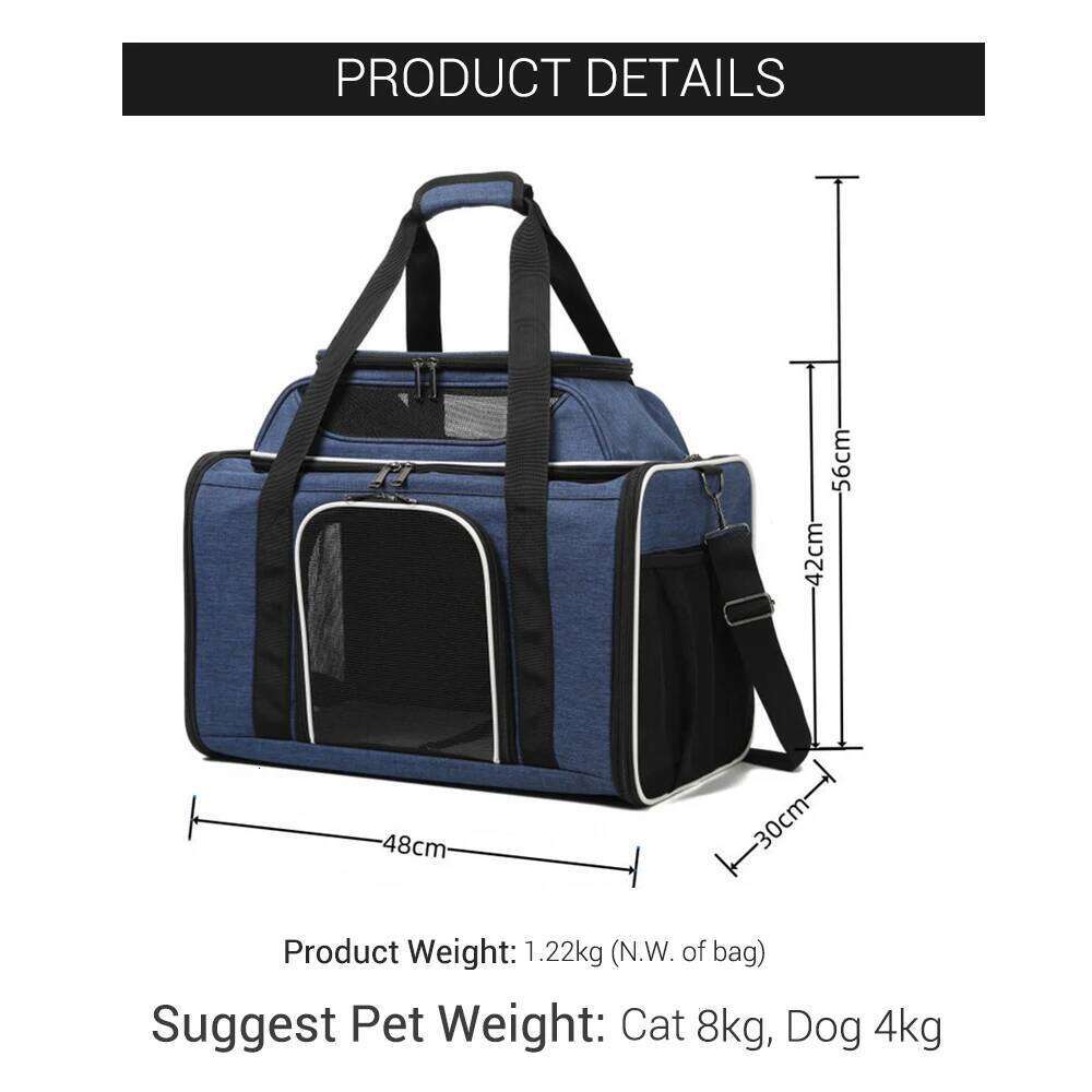 Luxury Top Expandable Large Capacity Travel Pet Carrier for Cat Small Dogs Anti-Scratch Breathable Dog Tote Bag 26H0130