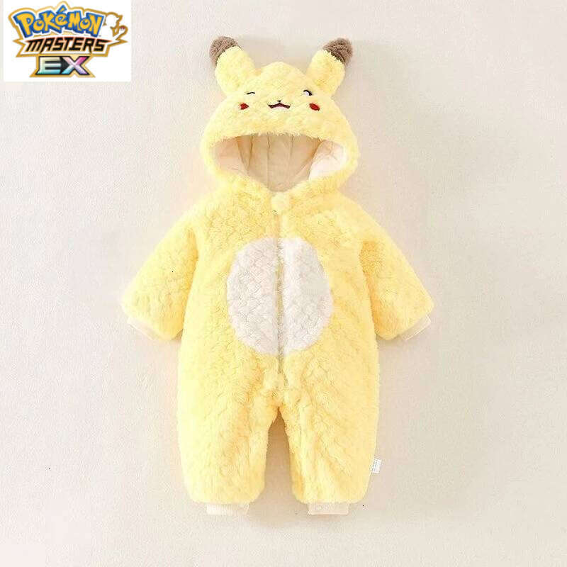 Pokemon Pikachu One-piece Clothes Anime Cosplay Hooded Warm Pajamas Cute Baby Children's Toys Christmas Gift L260129 - view 3