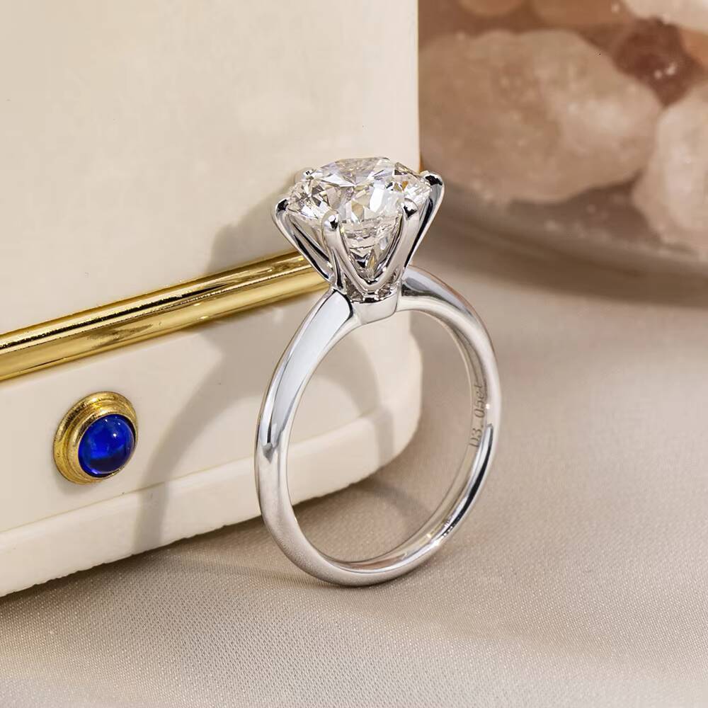Ready to Ship MSR-058 18k Gold Engagement Ring Jewelry 301CT E VVS2 Round Lab Grown Diamond Ring