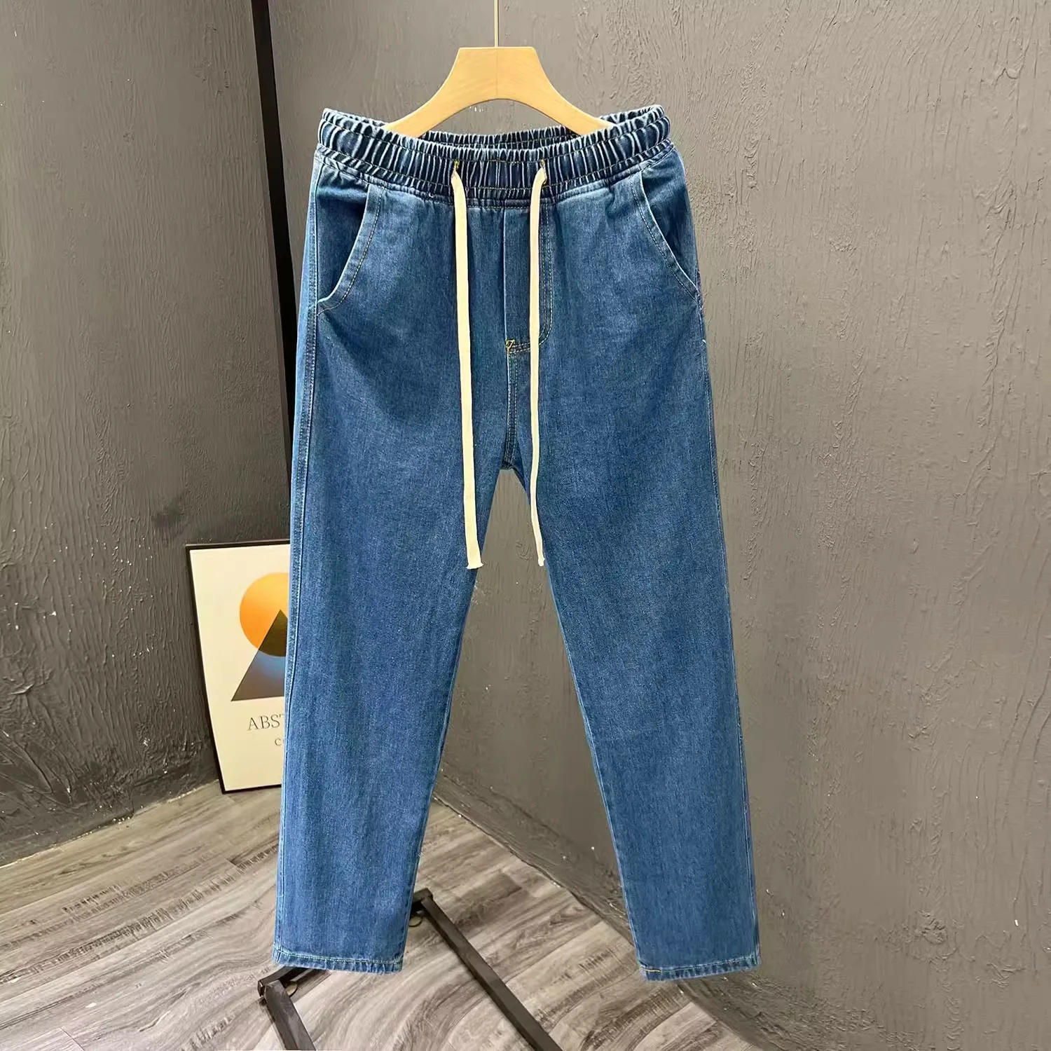 Mens Casual Loose Straight Leg Jeans Thin Wear Resistant Spring Autumn Vintage Workwear Durable Cotton Denim Trousers 260127