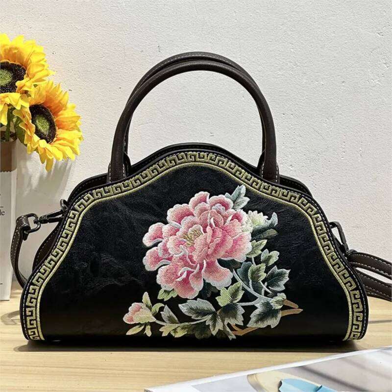 Johnature New Chinese Style Exquisite Embroidered Handbag Retro Women S Leather Bag Versatile Elegant Shoulder Bags KABAHEBINGJUE
